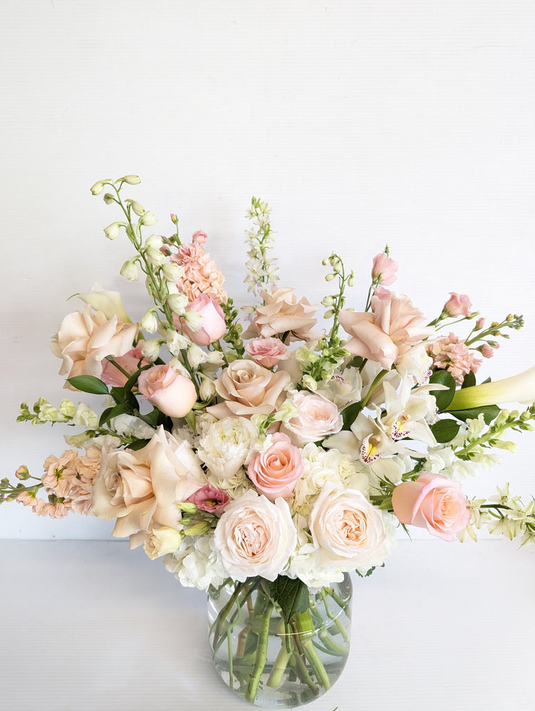 Dusty Rose Elegance Vase Arrangement - Beaudry Flowers