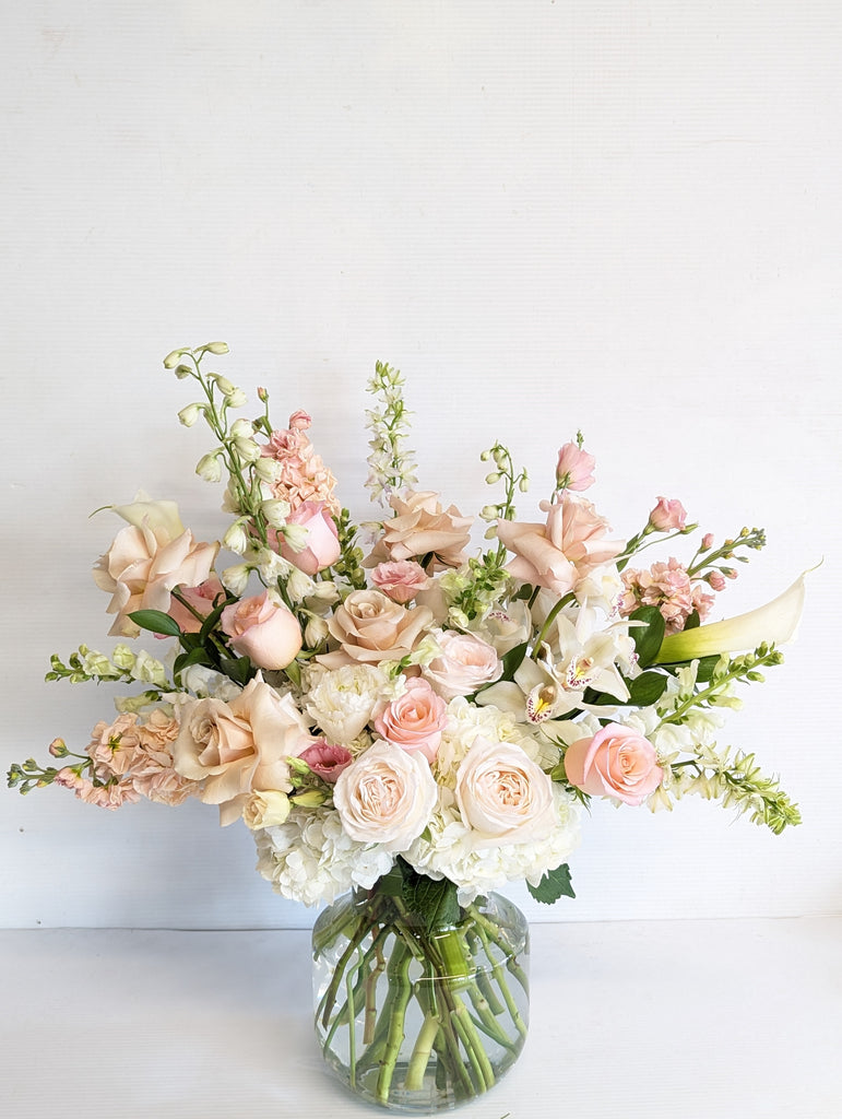 Dusty Rose Elegance Vase Arrangement - Beaudry Flowers