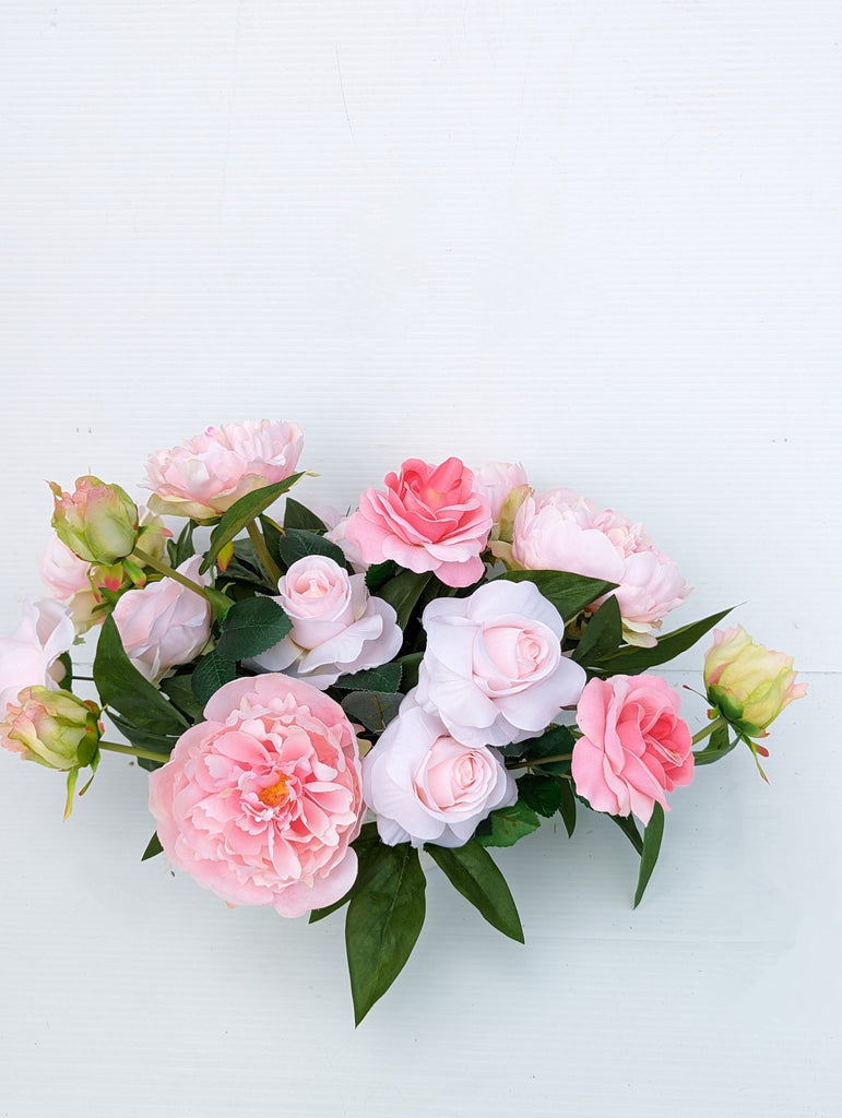 Faux Peonies & Roses Centrepiece - Beaudry Flowers