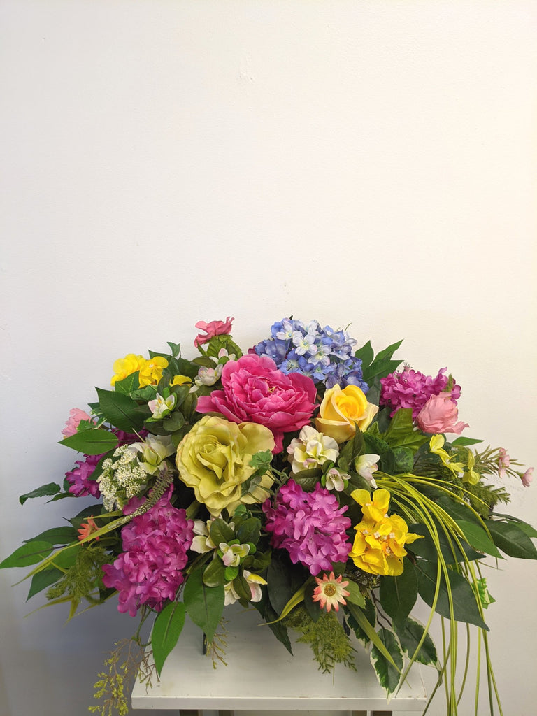 Artificial & Silk Vibrant Tombstone Flowers - Beaudry Flowers