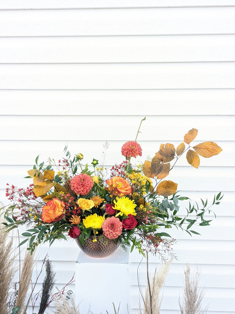Love of Fall Arrangement (similar vase) - Beaudry Flowers