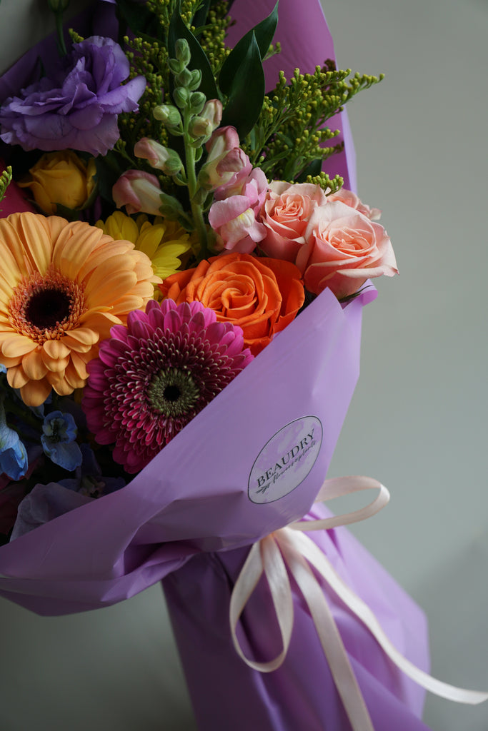 Vibrant & Colourful Hand-tied Bouquet - Beaudry Flowers