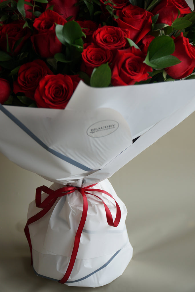 Two Dozen Red Roses Hand Tied - Beaudry Flowers