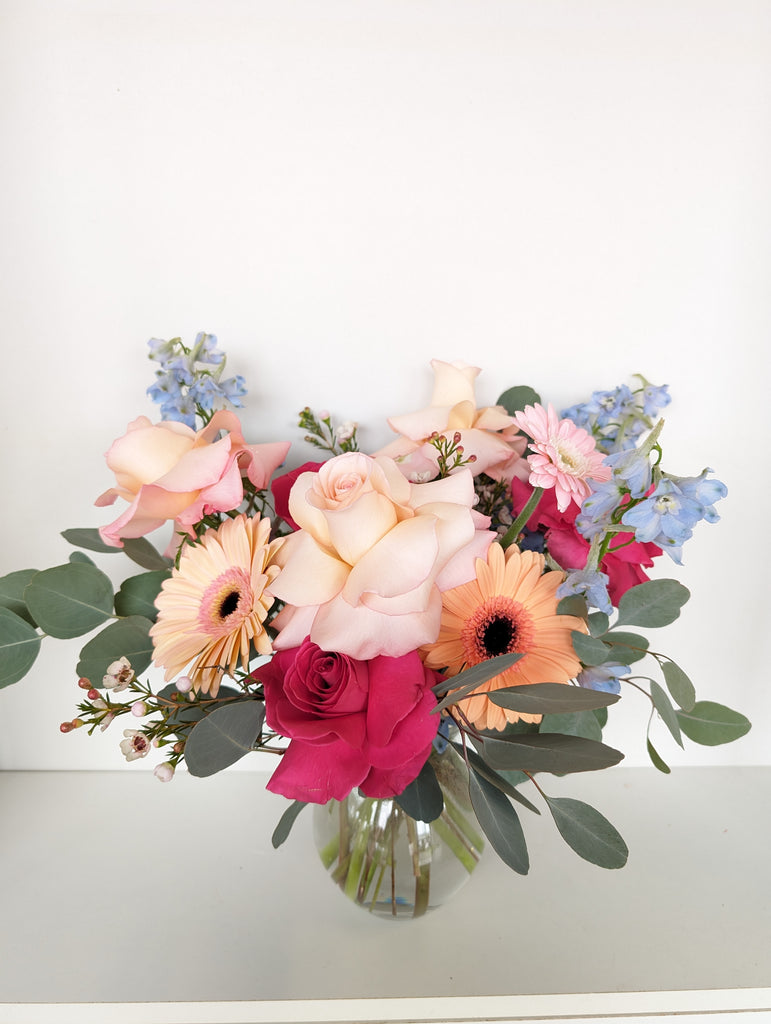 Ashley Blue Vase Arrangement - Beaudry Flowers