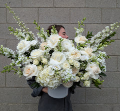 Classy In White Vase Arrangement - Beaudry Flowers
