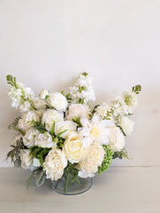 Faux & Silk Vase Cream White Arrangement - Beaudry Flowers