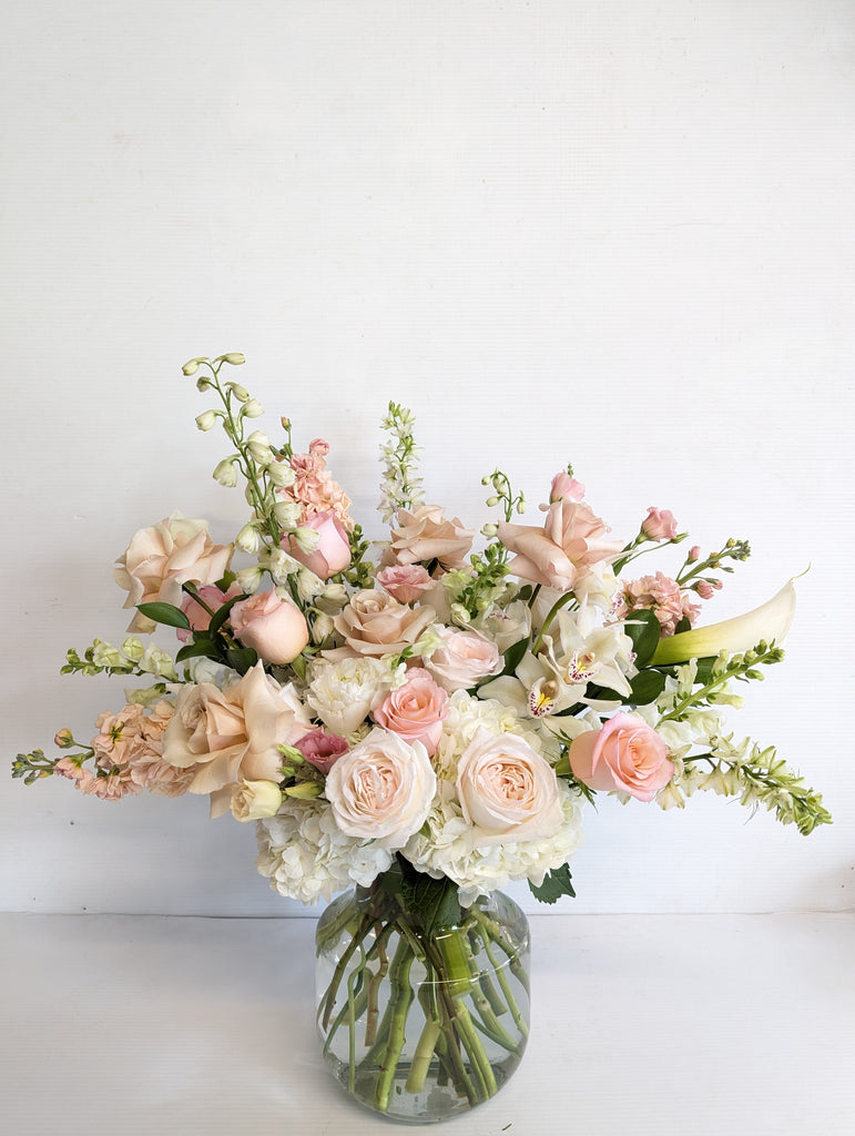 Dusty Rose Elegance Vase Arrangement - Beaudry Flowers
