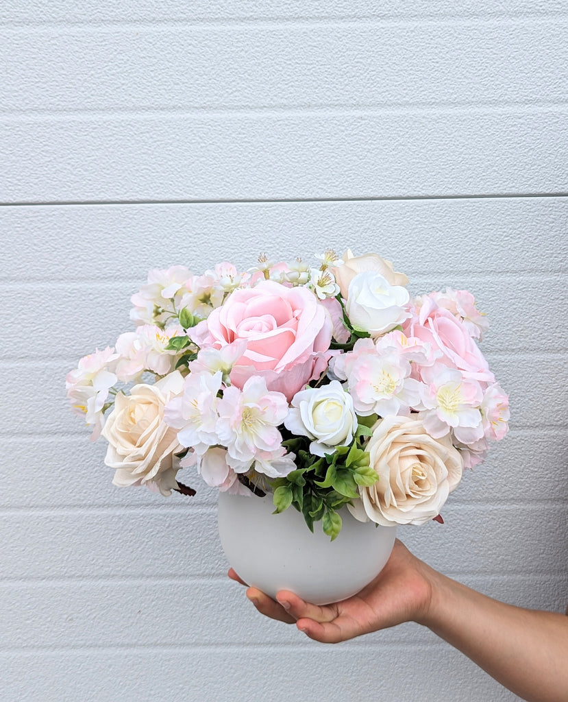Blush Blossom Faux Arrangement - Beaudry Flowers