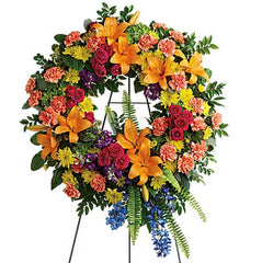 Colourful Serenity Wreath - Beaudry Flowers