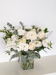 White Lush Vase Arrangement - Beaudry Flowers