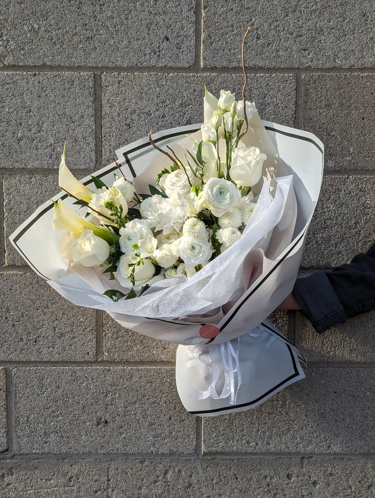 Lady in White Hand Tied Bouquet - Beaudry Flowers