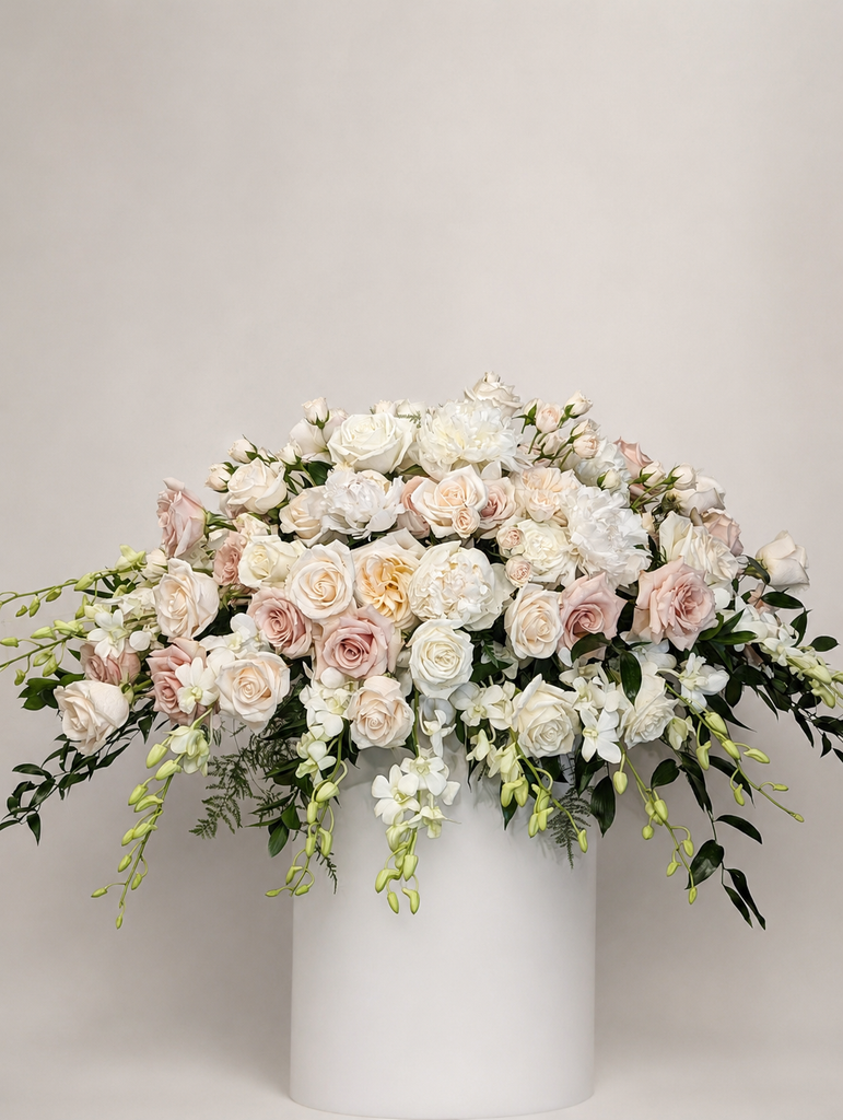 The Elegant Blush Casket Spray