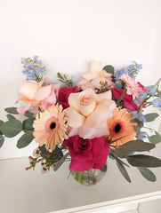 Ashley Blue Vase Arrangement - Beaudry Flowers