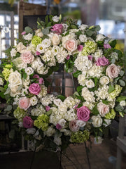 Pastel & Mauve Floral Wreath - Beaudry Flowers