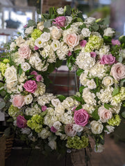 Pastel & Mauve Floral Wreath - Beaudry Flowers