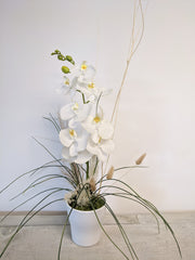 Artificial & Silk White Phalaenopsis Orchid - Beaudry Flowers