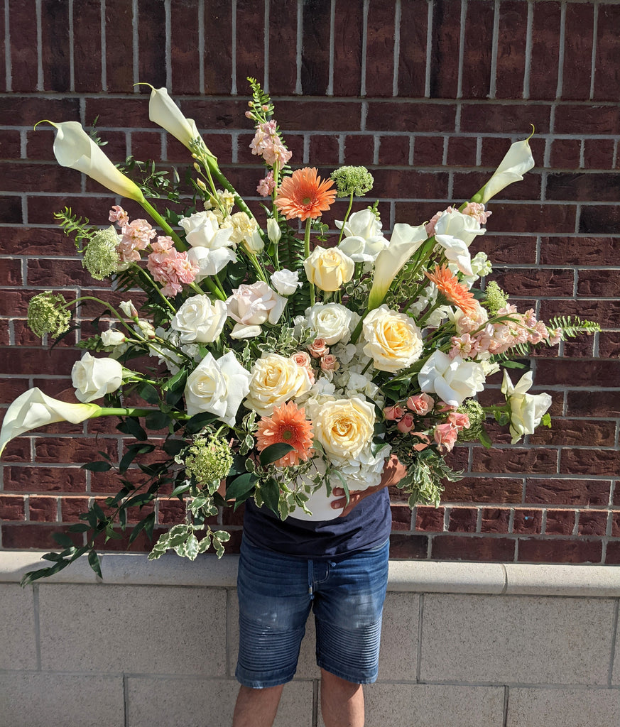 Grand Peachy Pastels Arrangement - Beaudry Flowers