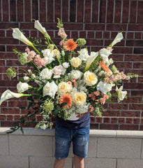 Grand Peachy Pastels Arrangement - Beaudry Flowers
