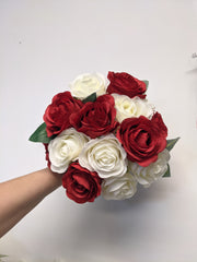 Artificial & Silk Classic Rose Bridal Bouquet - Beaudry Flowers