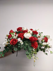 Artificial/Silk Rose Blossom Tombstone - Beaudry Flowers