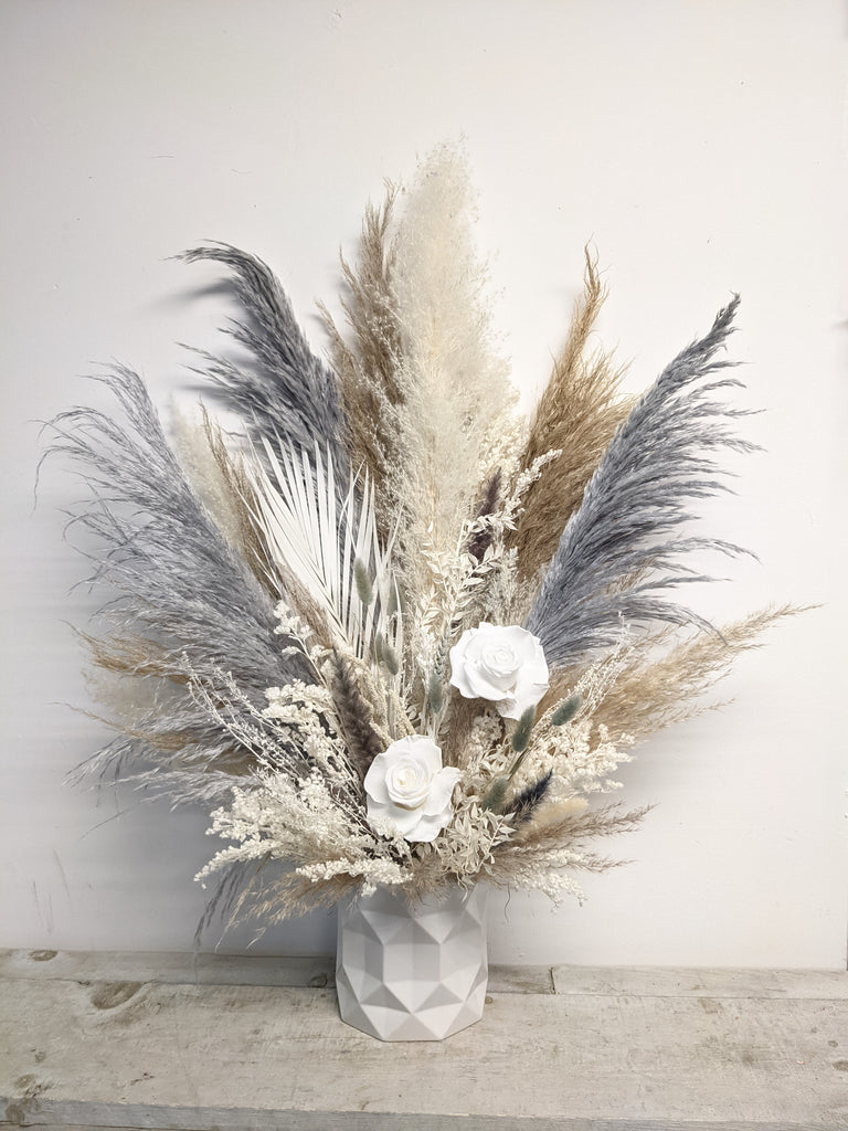 Dusty Blues Dried Arrangement - Beaudry Flowers