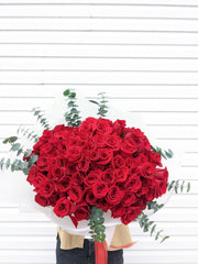 100 Premium Red Roses - Beaudry Flowers