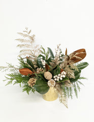 Gold Magnolia Holiday Arrangement (Similar Pot)