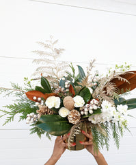 Gold Magnolia Holiday Arrangement (Similar Pot)