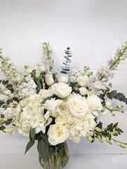 Clouds of White Vase Arrangement - Beaudry Flowers