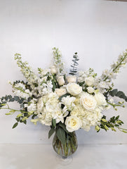 Clouds of White Vase Arrangement - Beaudry Flowers