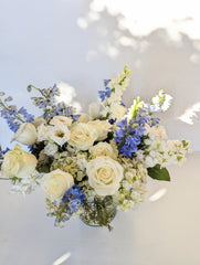 Ocean Blue & White Vase Arrangement - Beaudry Flowers